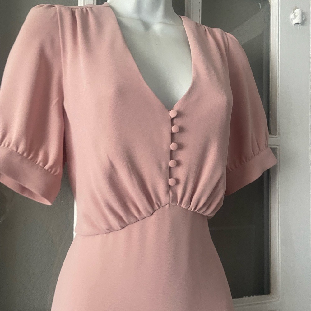 Paul & Joe Blush Midi Dress with Button Detail - Picture 5 of 10